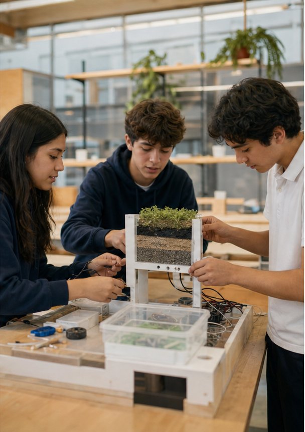 Estudiantes construyen y prueban una solución tangible
